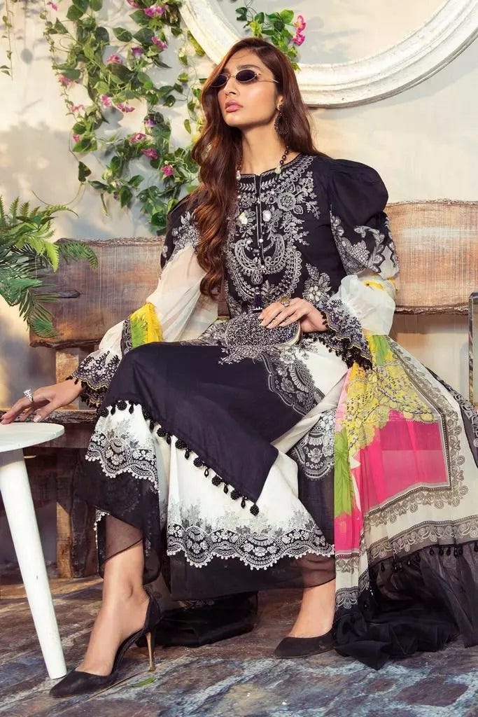 Maria B MPrint Ready to Wear Embroidered 3 Pcs Dress 02B
