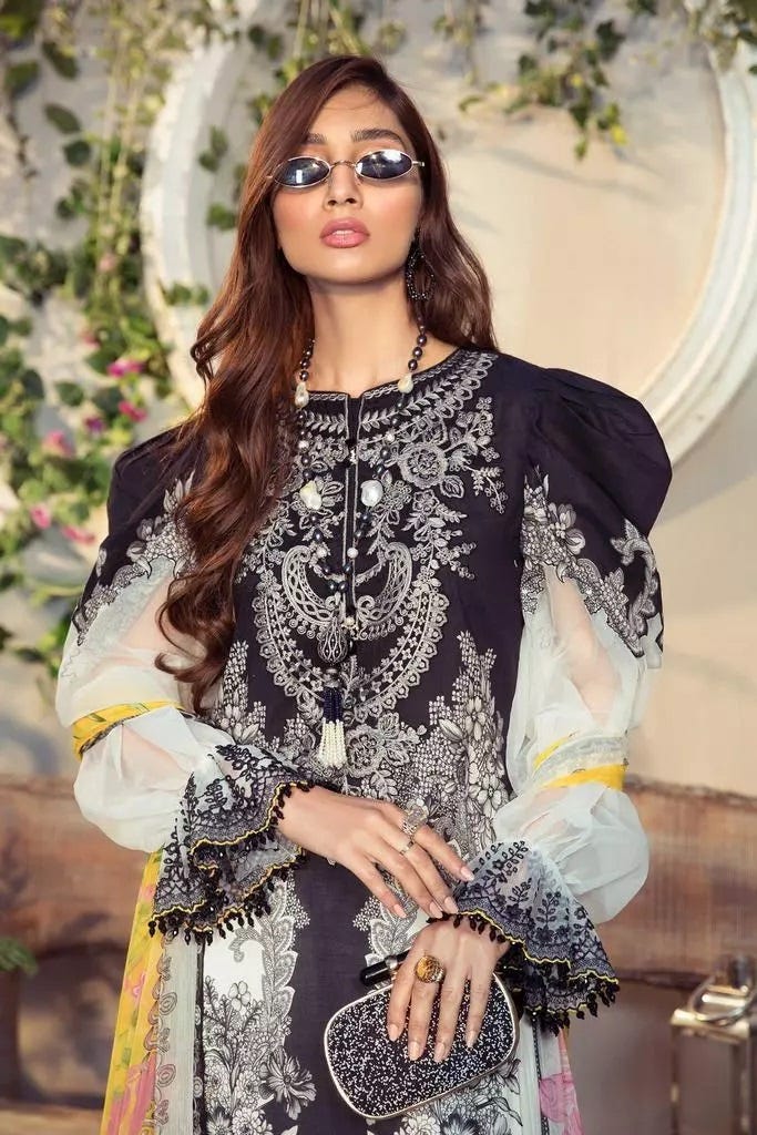 Maria B MPrint Ready to Wear Embroidered 3 Pcs Dress 02B