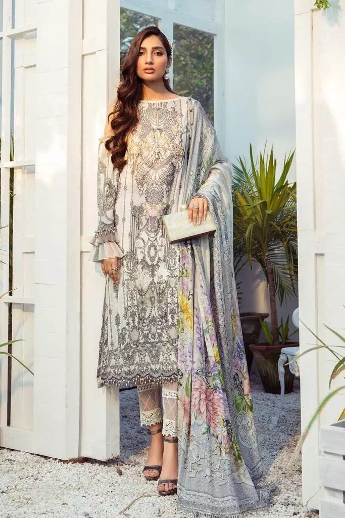 Maria B MPrint Ready to Wear Embroidered 3 Pcs Dress 05B