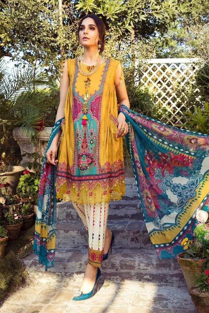 Maria B MPrint Ready to Wear Embroidered 3 Pcs Dress 08A