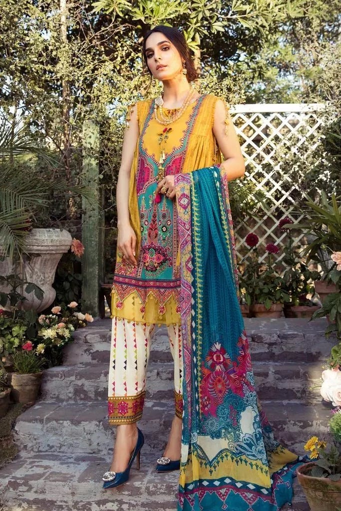 Maria B MPrint Ready to Wear Embroidered 3 Pcs Dress 08A