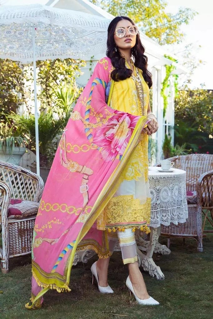 Maria B MPrint Ready to Wear Embroidered 3 Pcs Dress 09A