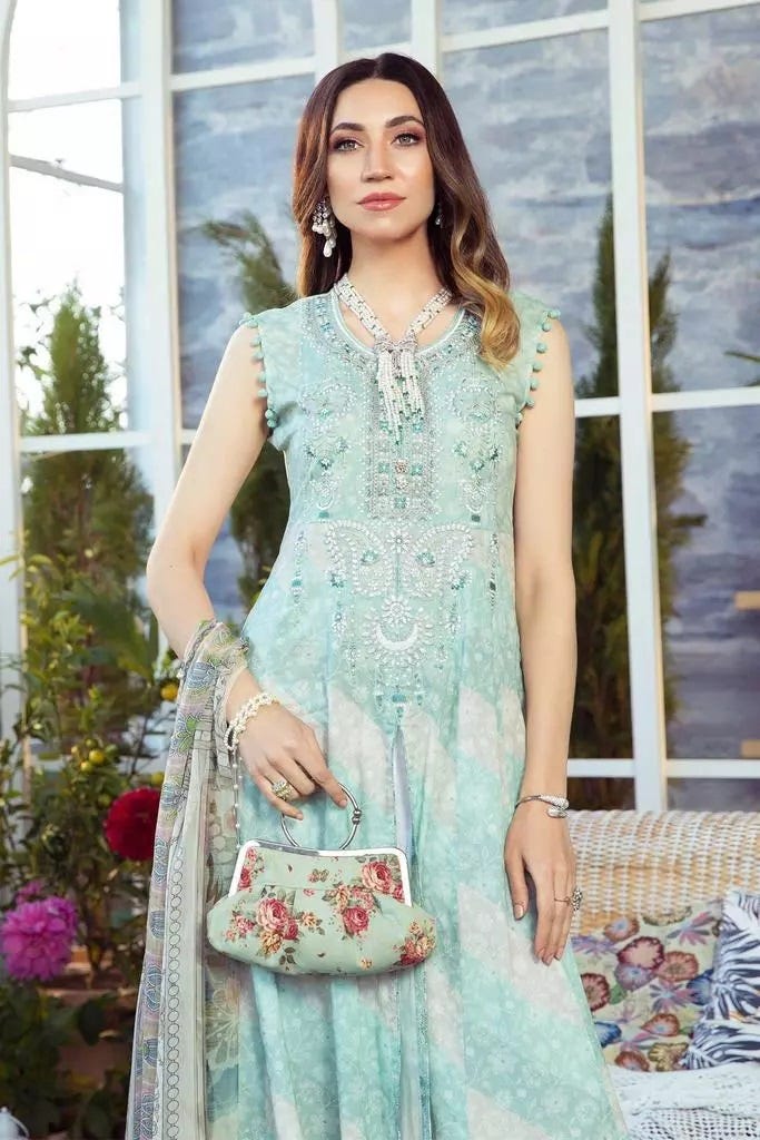 Maria B MPrint Ready to Wear Embroidered 3 Pcs Dress 10B
