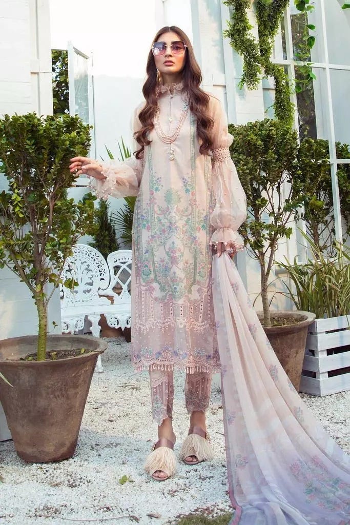 Maria B MPrint Ready to Wear Embroidered 3 Pcs Dress 12A
