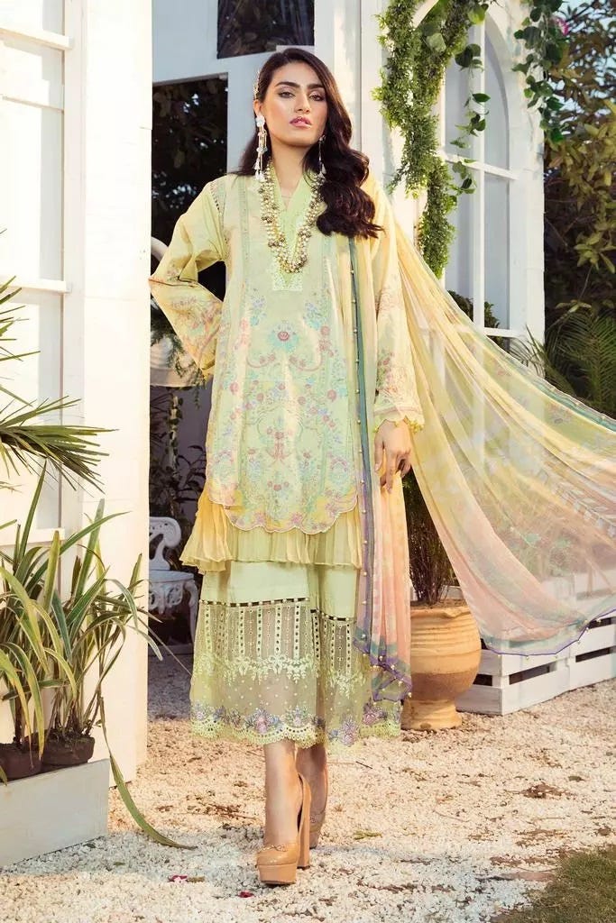 Maria B MPrint Ready to Wear Embroidered 3 Pcs Dress 12B