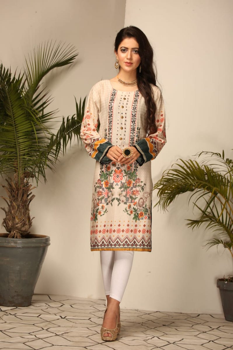 Digital Printed Dress with Hand work by Simrans 05