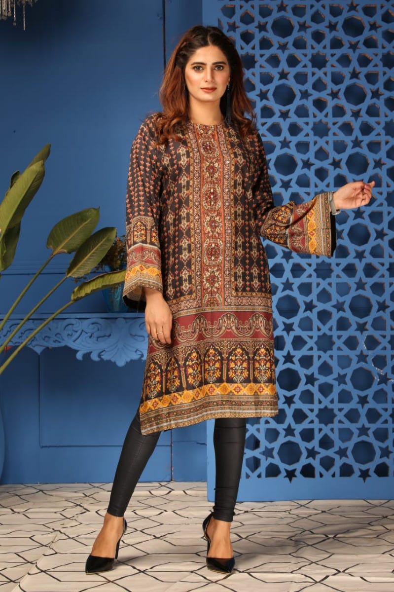 Digital Printed Dress with Hand work by Simrans 07