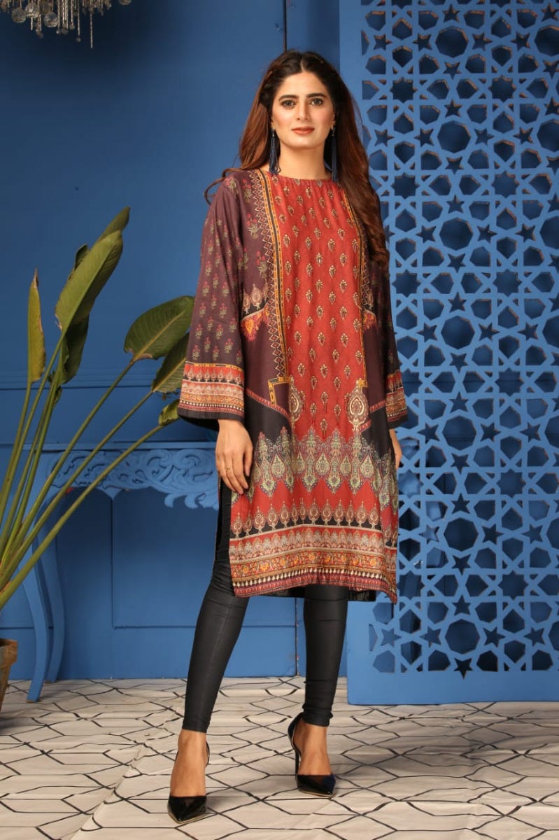 Digital Printed Dress with Hand work by Simrans 08