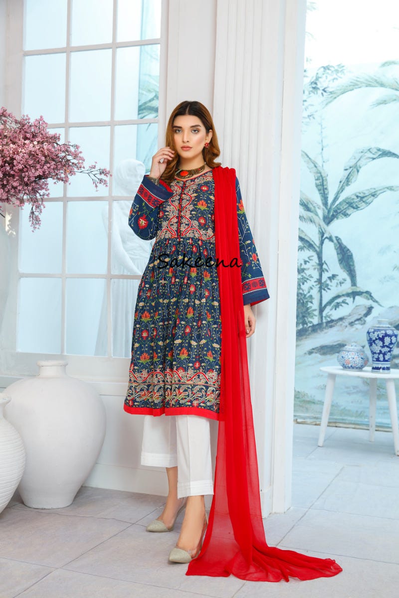Ready to Wear Lawn Embroidered Eid Collection by Sakeena Hasan 04
