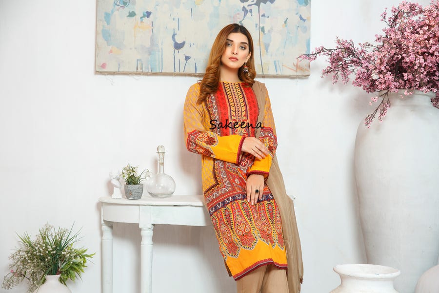 Ready to Wear Lawn Embroidered Eid Collection by Sakeena Hasan 06