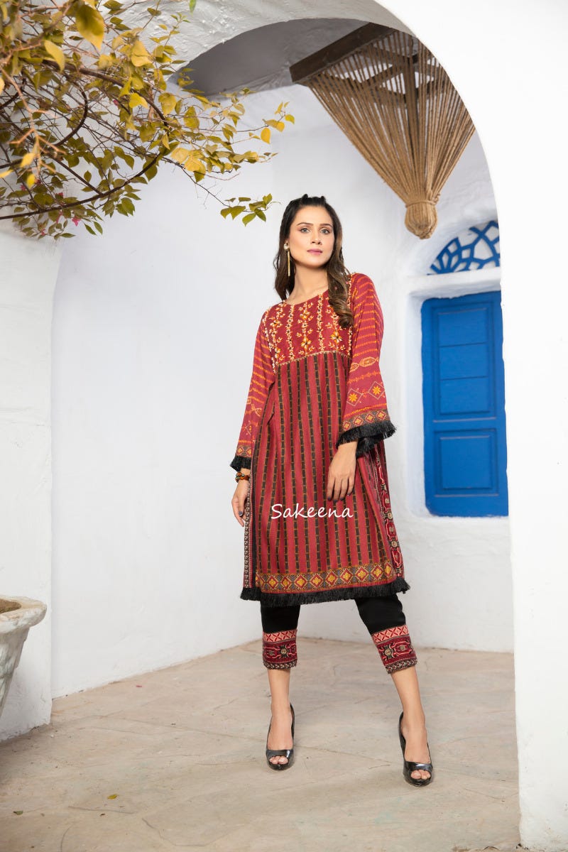 Winter Ready to Wear Handwork 2 Pcs Dress by Sakeena Hasan