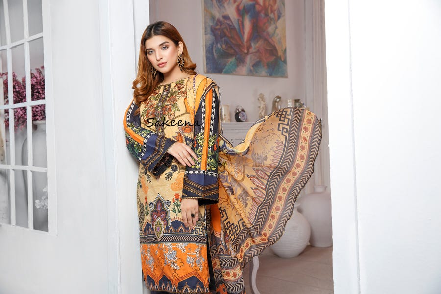 Ready to Wear Lawn Embroidered Eid Collection by Sakeena Hasan 08