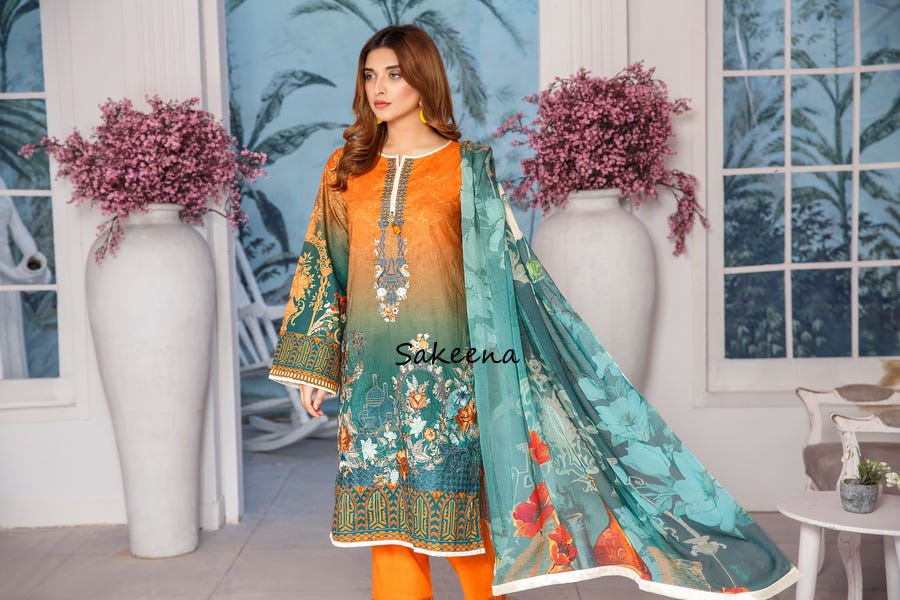 Ready to Wear Lawn Embroidered Eid Collection by Sakeena Hasan 09