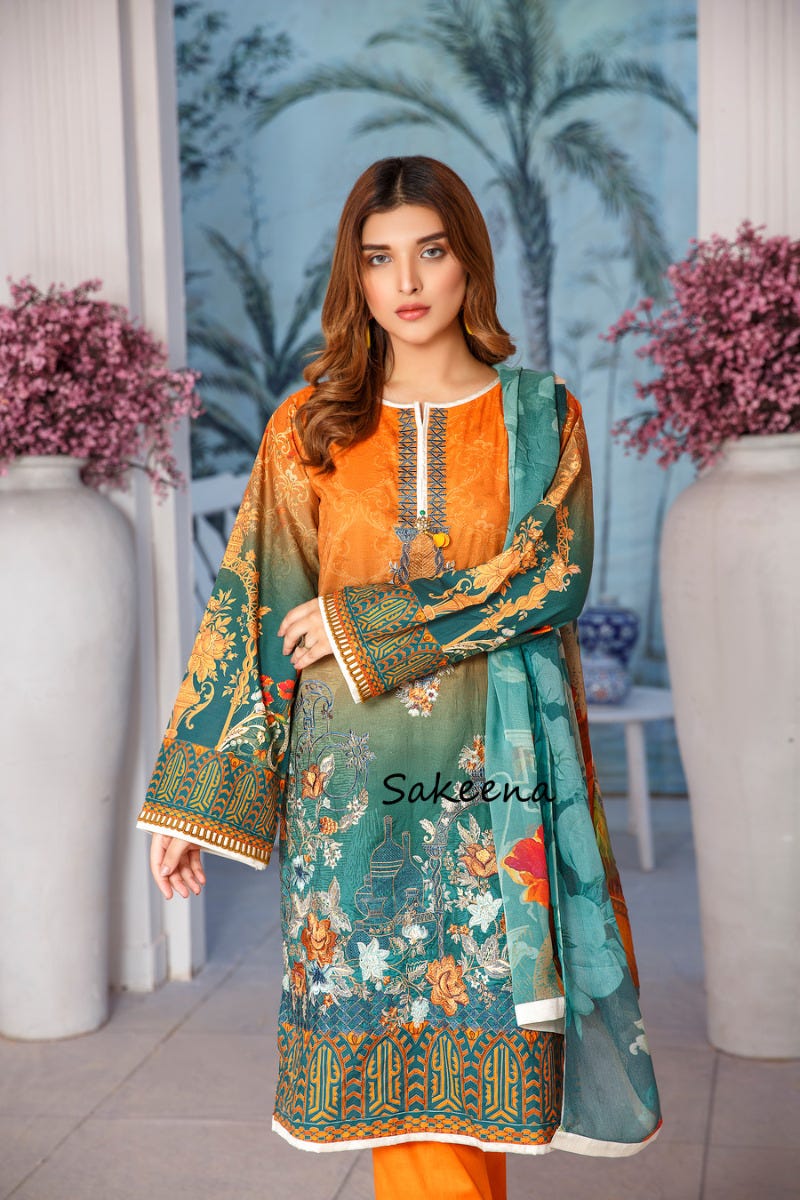 Ready to Wear Lawn Embroidered Eid Collection by Sakeena Hasan 09