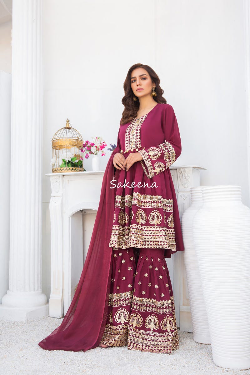 Winter Semi formal Dress by Sakeena Hasan 01