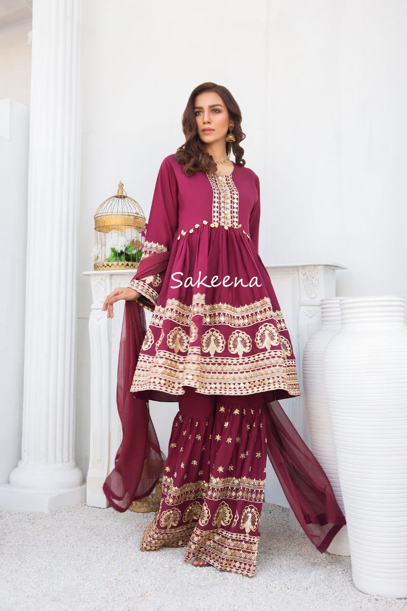 Winter Semi formal Dress by Sakeena Hasan 01