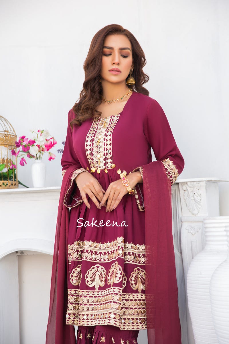 Winter Semi formal Dress by Sakeena Hasan 01