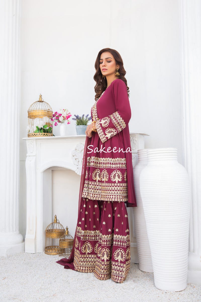 Winter Semi formal Dress by Sakeena Hasan 01