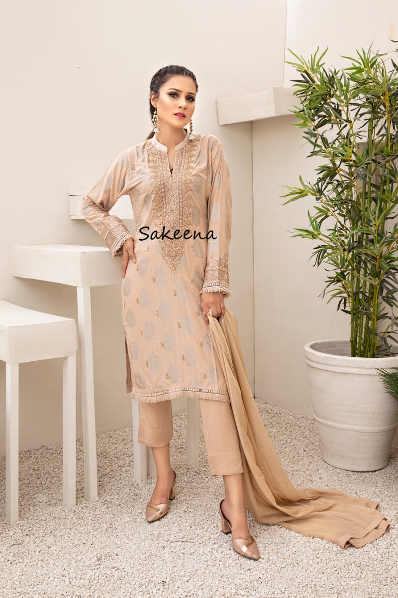 New Ready to Wear Embroidered 3 Pcs Dress by Sakeena Hasan 04