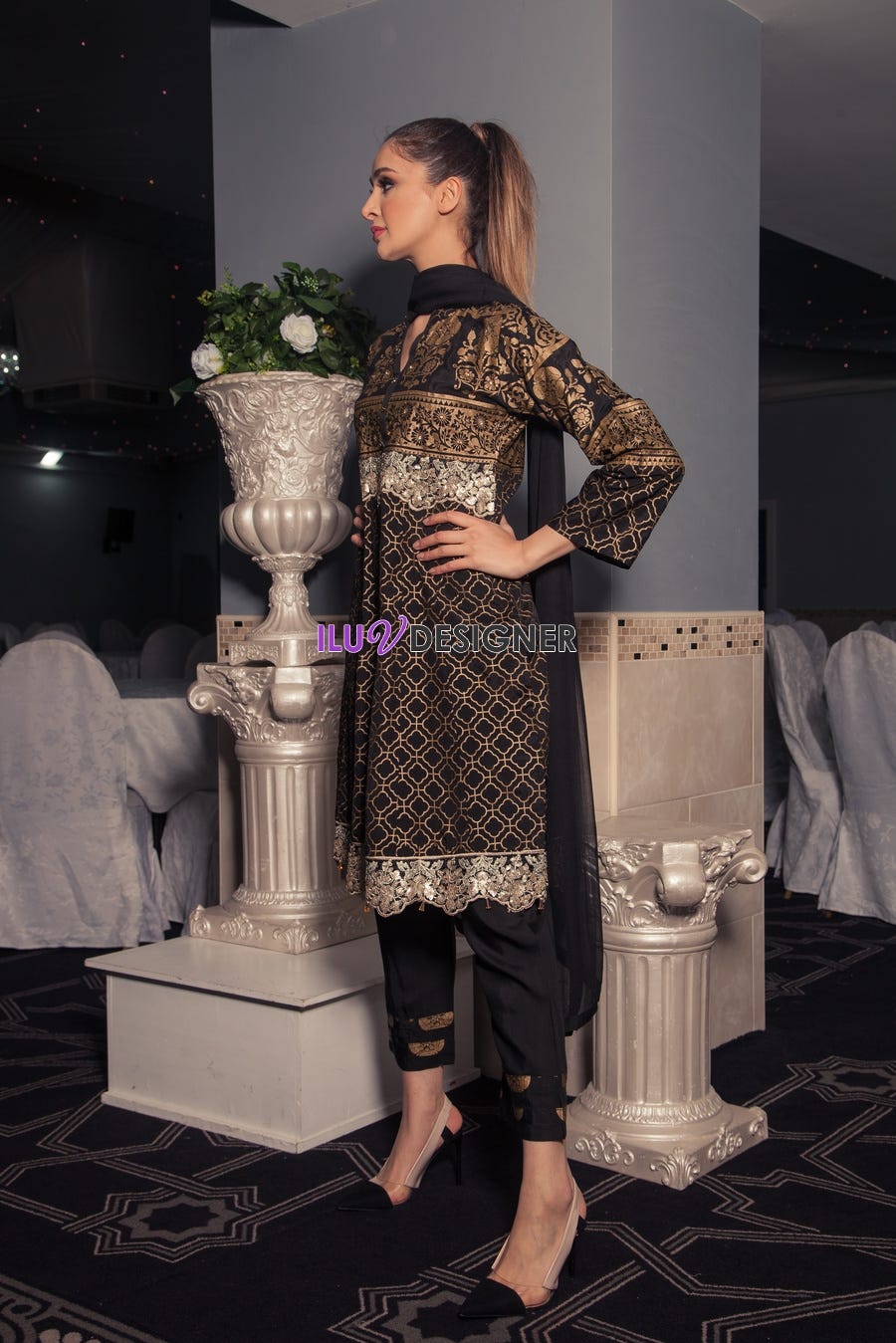 3 Piece Ready to wear viscose dress by Sakeena Hasan