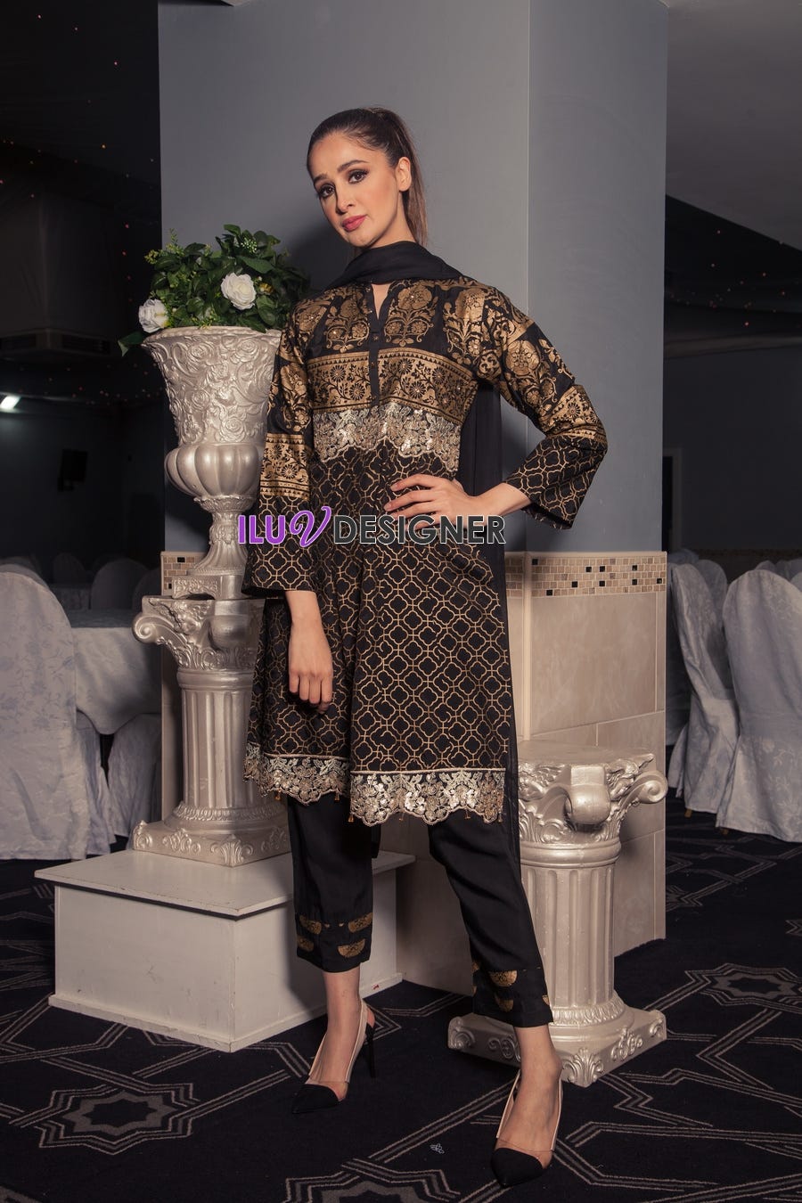 3 Piece Ready to wear viscose dress by Sakeena Hasan