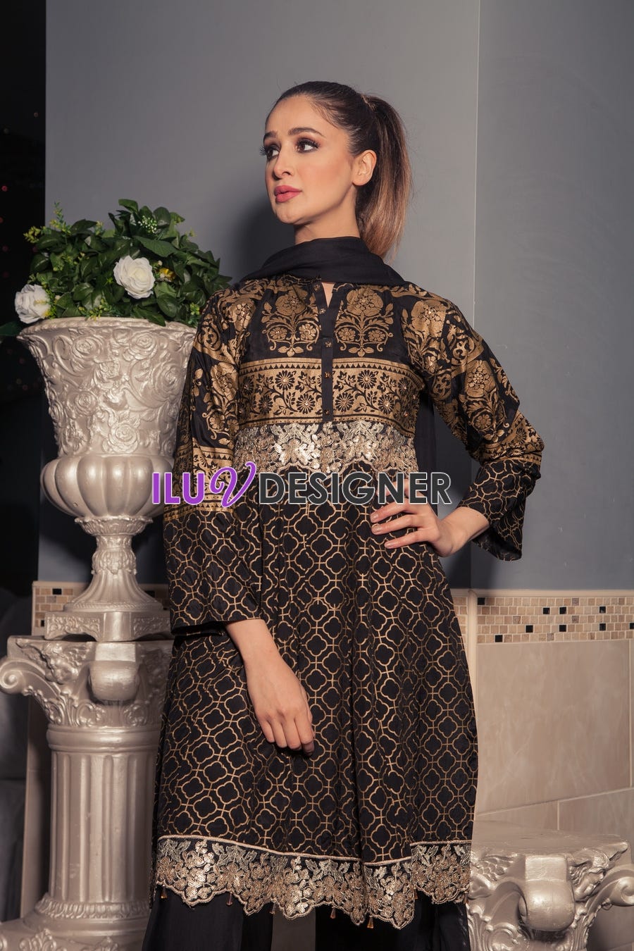 3 Piece Ready to wear viscose dress by Sakeena Hasan