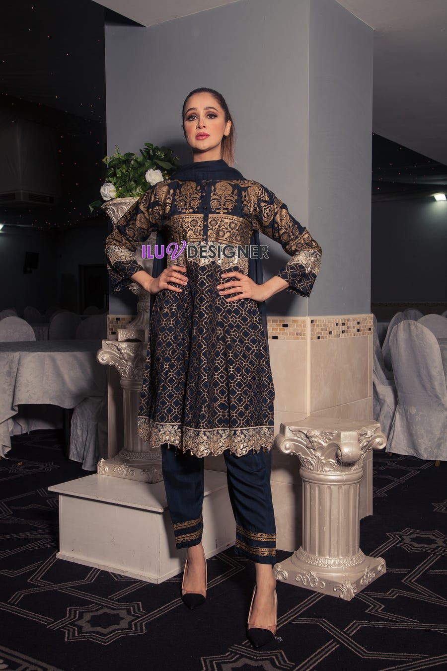 3 Piece Ready to wear viscose dress by Sakeena Hasan