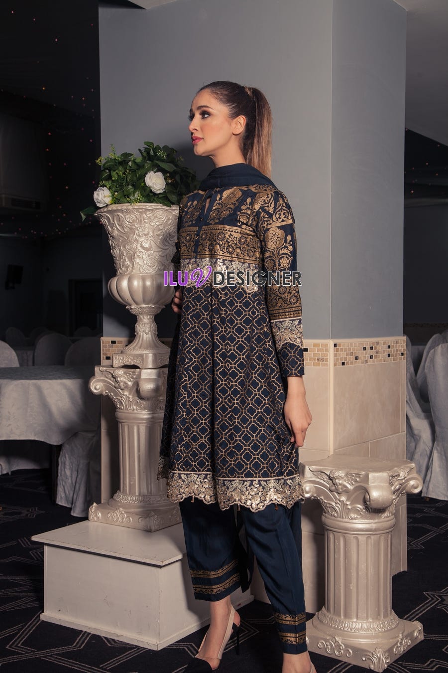 3 Piece Ready to wear viscose dress by Sakeena Hasan