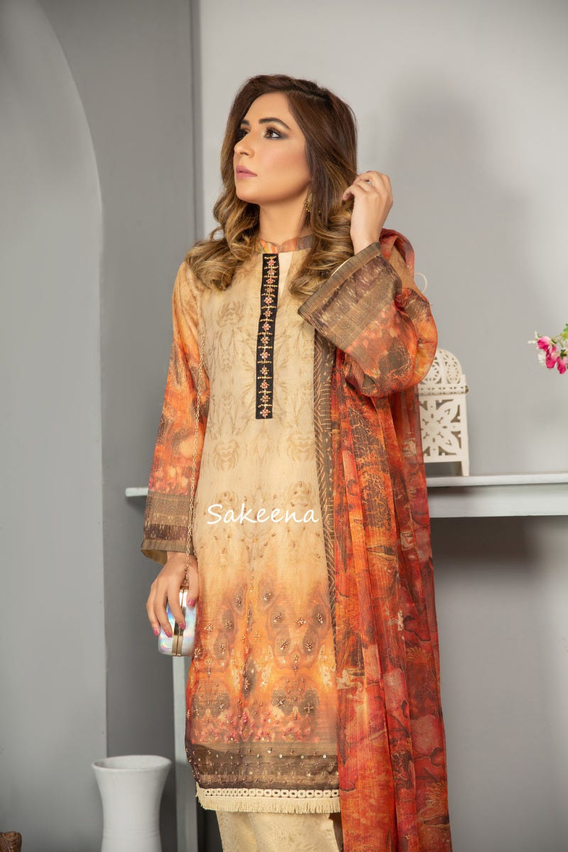 Ready to Wear Hand worked Dress by Sakeena Hasan 05
