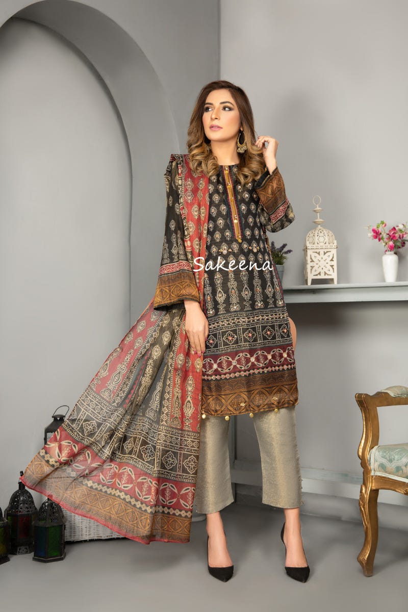 Ready to Wear Hand worked Dress by Sakeena Hasan 01