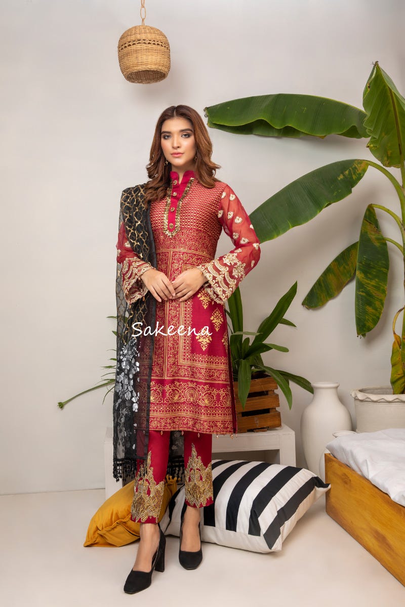 Silk Block printed Ready to Wear Dress by Sakeena Hasan 04