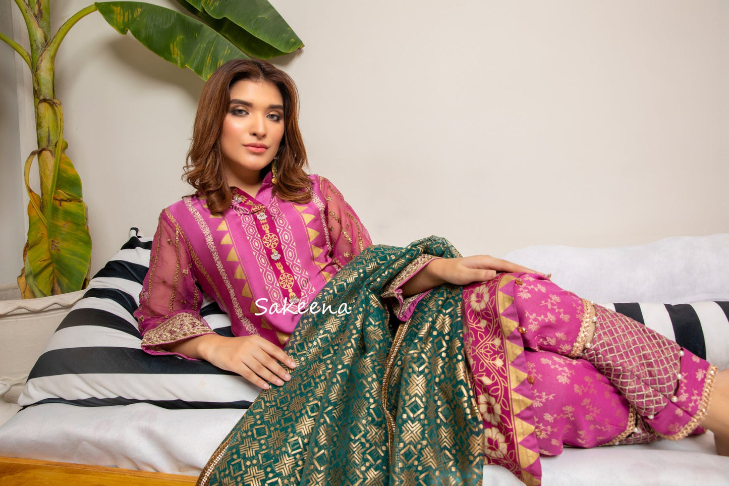 Silk Block printed Ready to Wear Dress by Sakeena Hasan 06