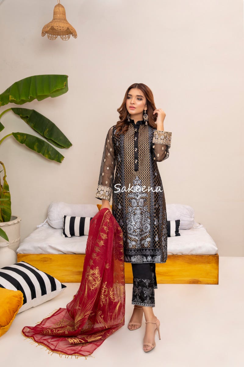 Silk Block printed Ready to Wear Dress by Sakeena Hasan 02