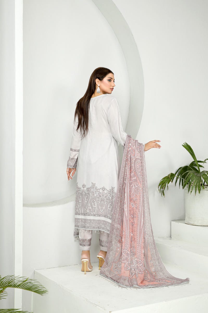 3pc Viscose Ready to Wear Embroidered Dress 06