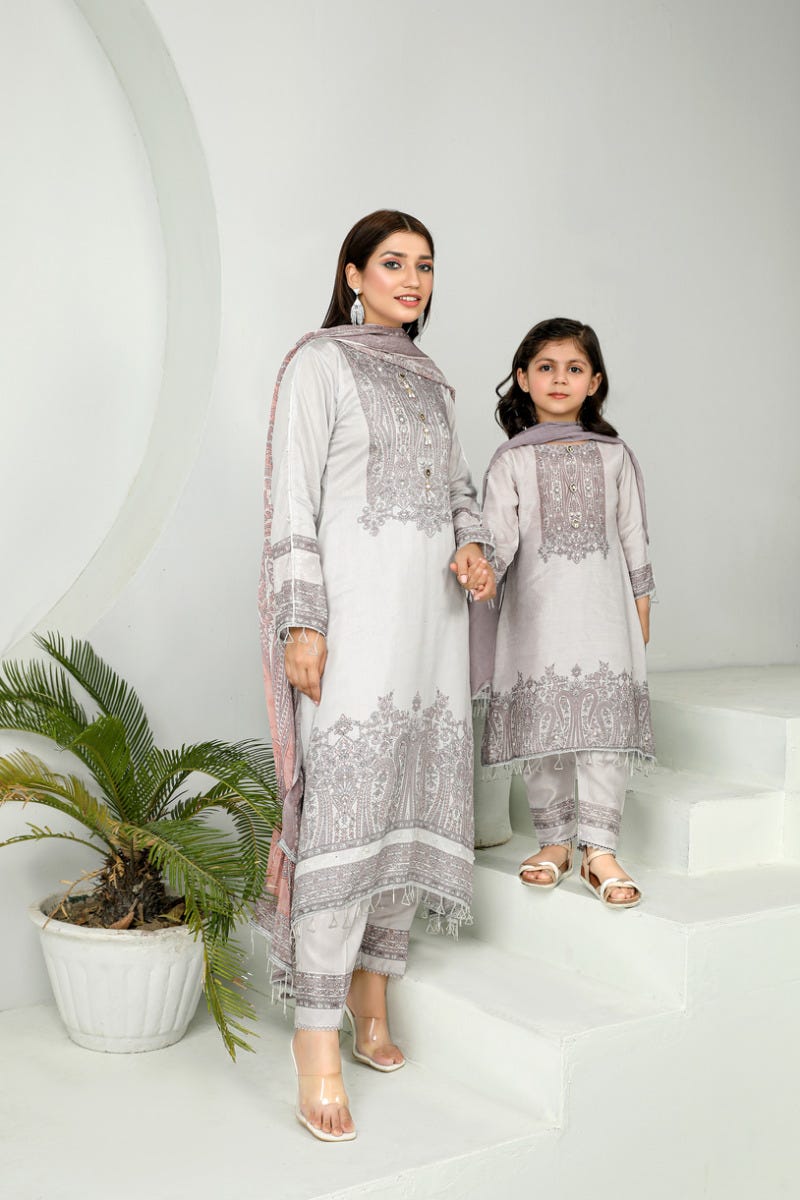 3pc Viscose Ready to Wear Embroidered Dress 06