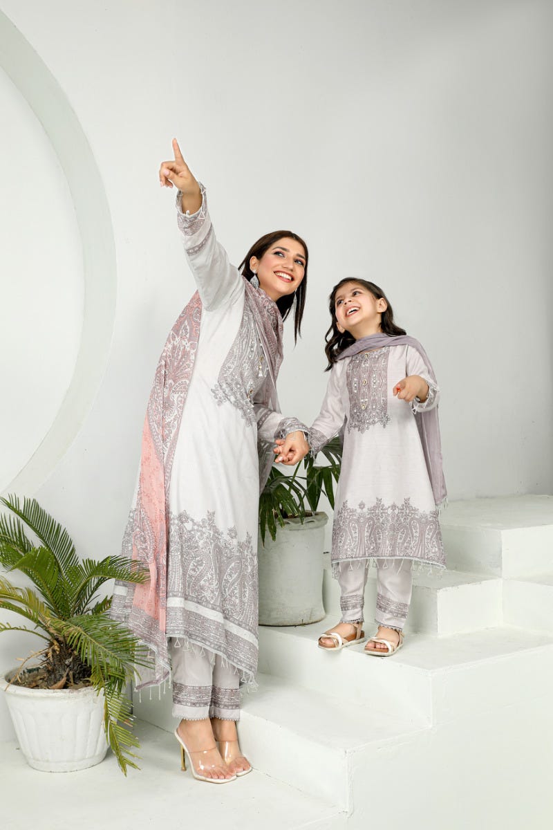 3pc Viscose Ready to Wear Embroidered Dress 06