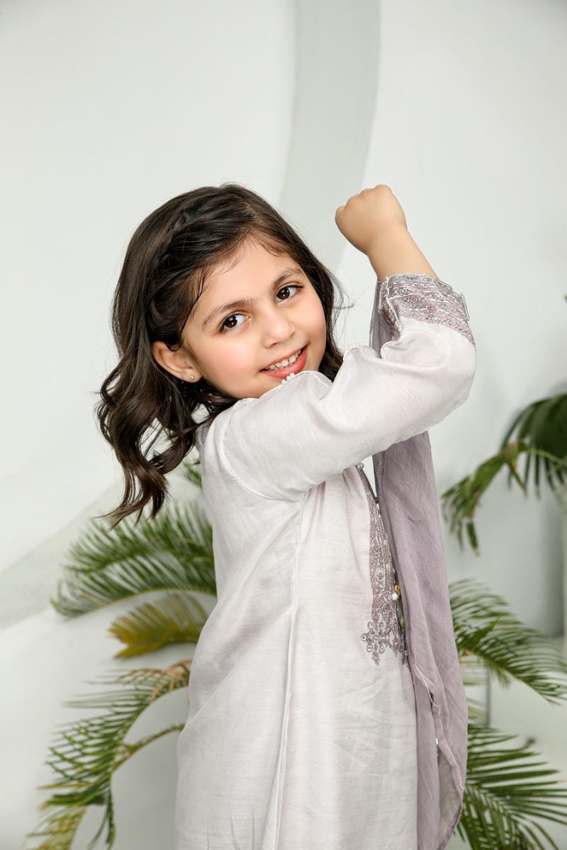 3pc Kids Viscose Ready to Wear Embroidered Dress 06