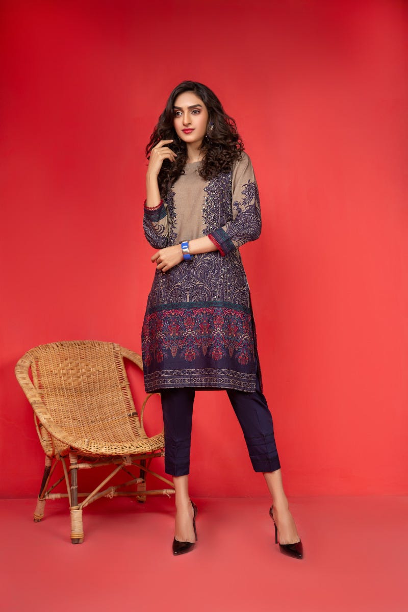 Khadar Ready to Wear Handwork 2 Pcs Dress by Zaiwa 01