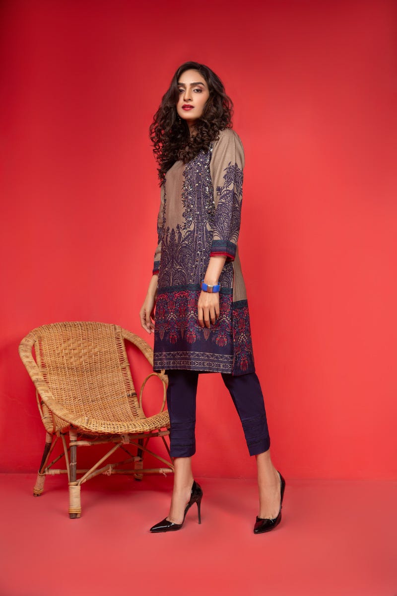 Khadar Ready to Wear Handwork 2 Pcs Dress by Zaiwa 01