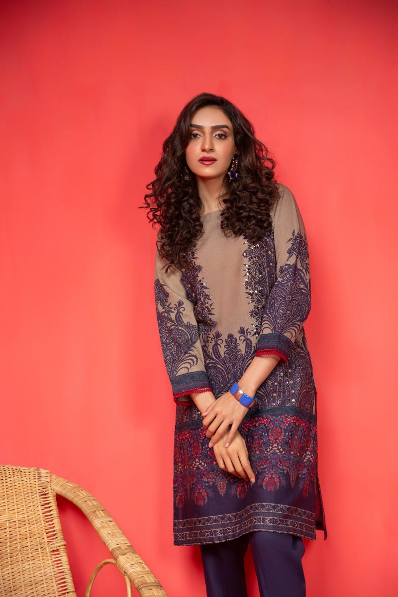 Khadar Ready to Wear Handwork 2 Pcs Dress by Zaiwa 01
