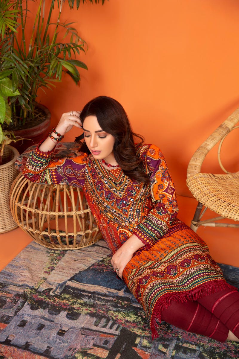 Khadar 2 Pcs Hand Work Ready to Wear Dress by Zaiwa 06