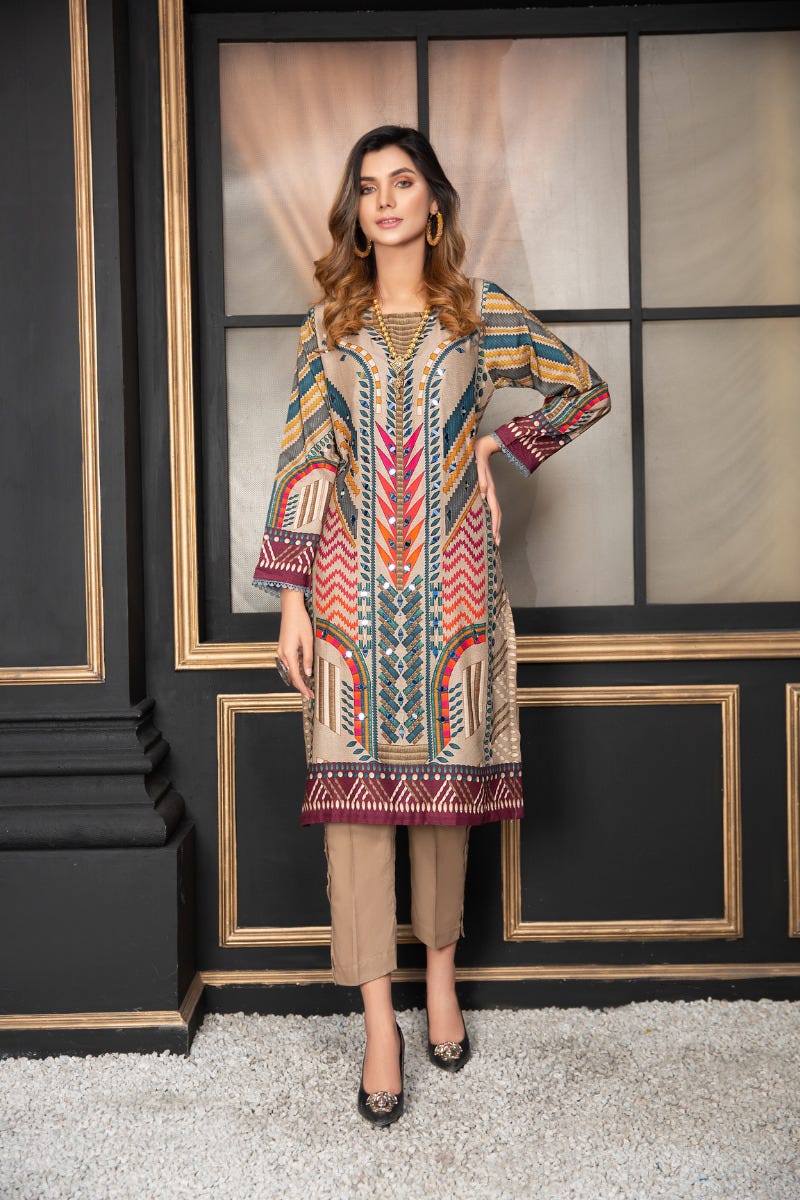 Ready to Wear 2 Pcs Handwork Dress by Zaiwa 11