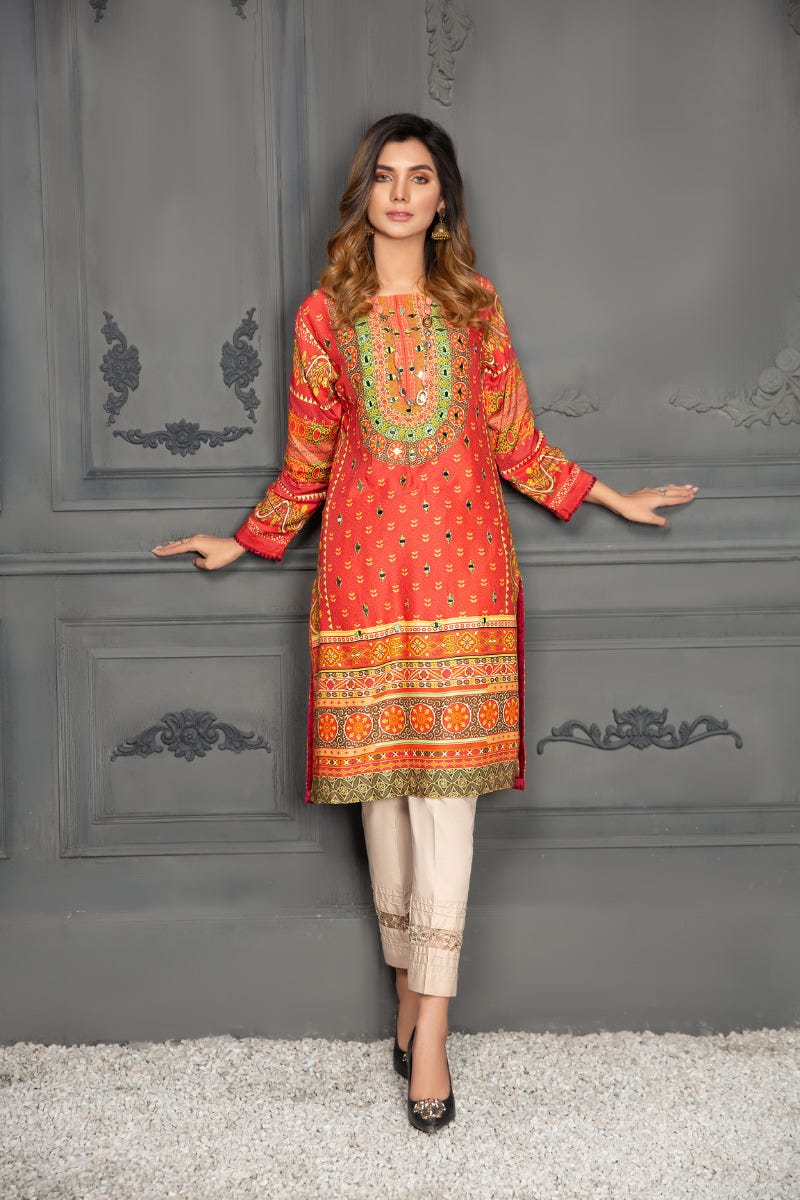 Ready to Wear 2 Pcs Handwork Dress by Zaiwa 16