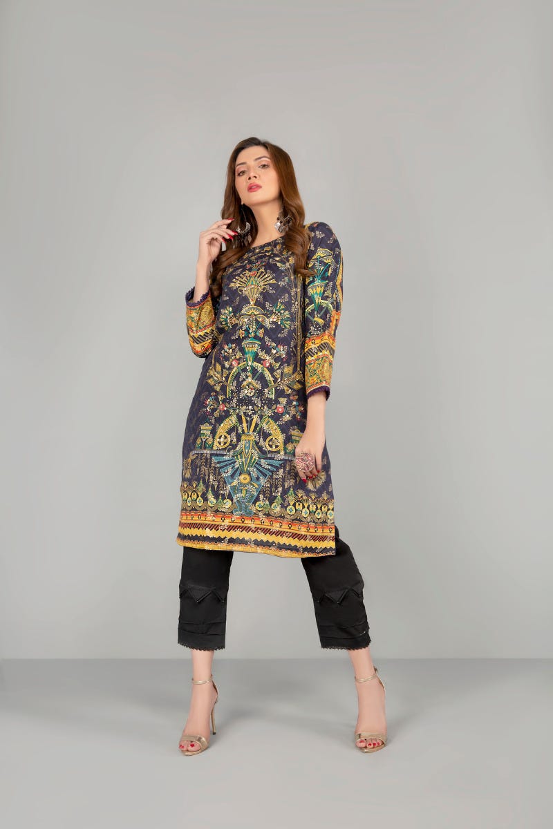 Jacquard Ready to Wear Handwork 2 Pcs Dress by Zaiwa 04