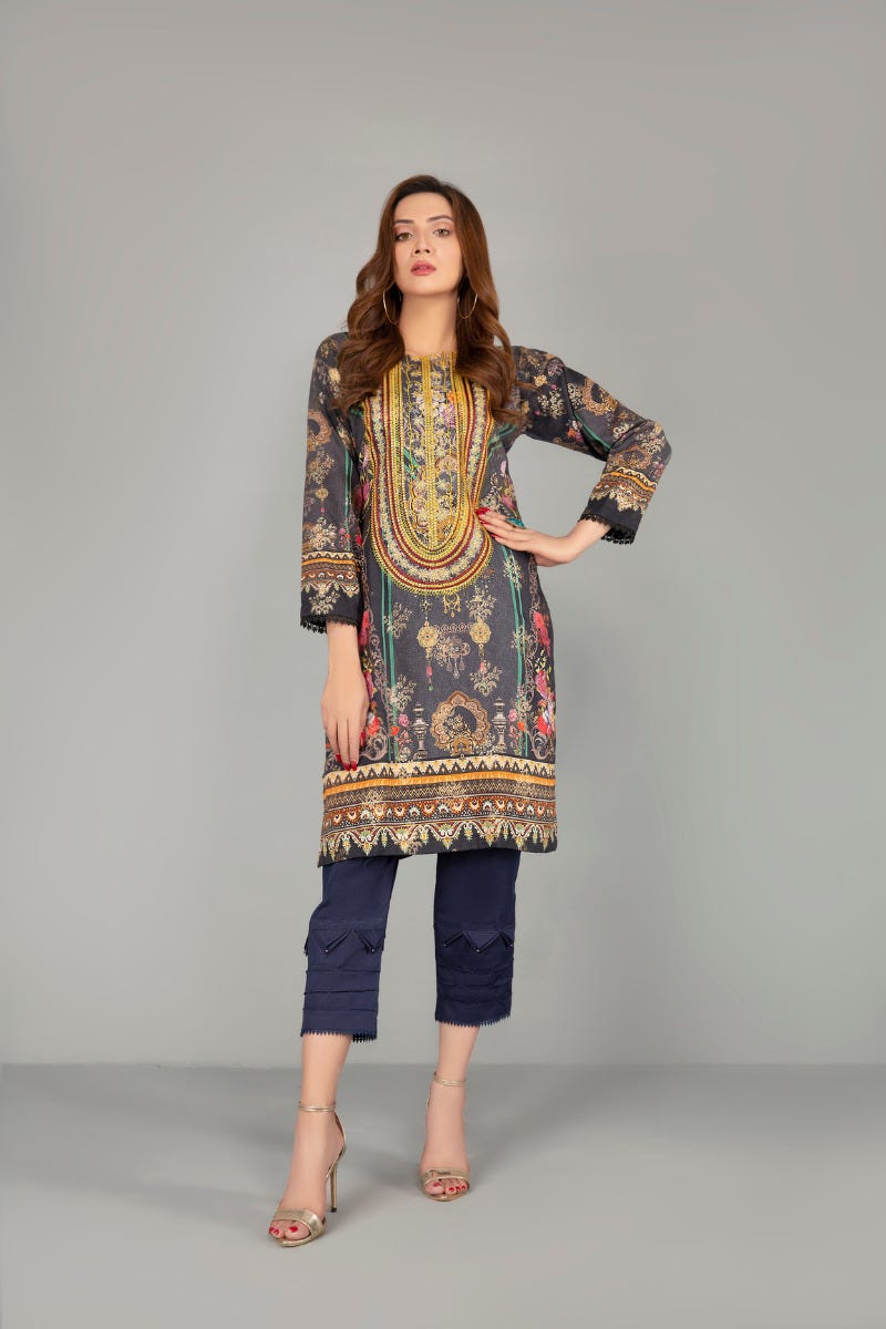Jacquard Ready to Wear Handwork 2 Pcs Dress by Zaiwa 05