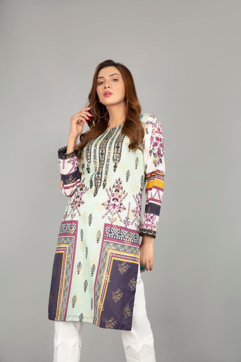 Jacquard Ready to Wear Handwork 2 Pcs Dress by Zaiwa 06