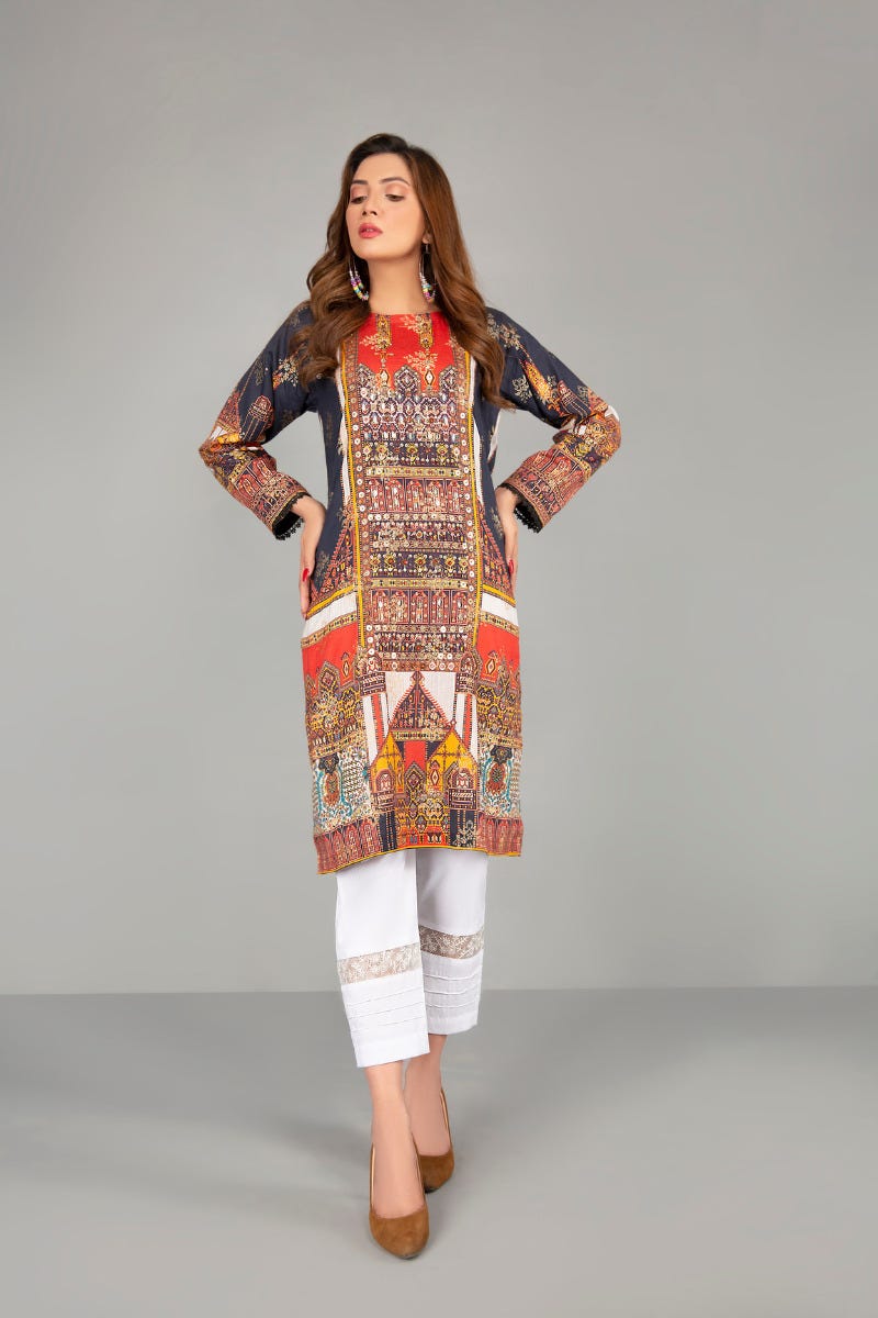Jacquard Ready to Wear Handwork 2 Pcs Dress by Zaiwa 07