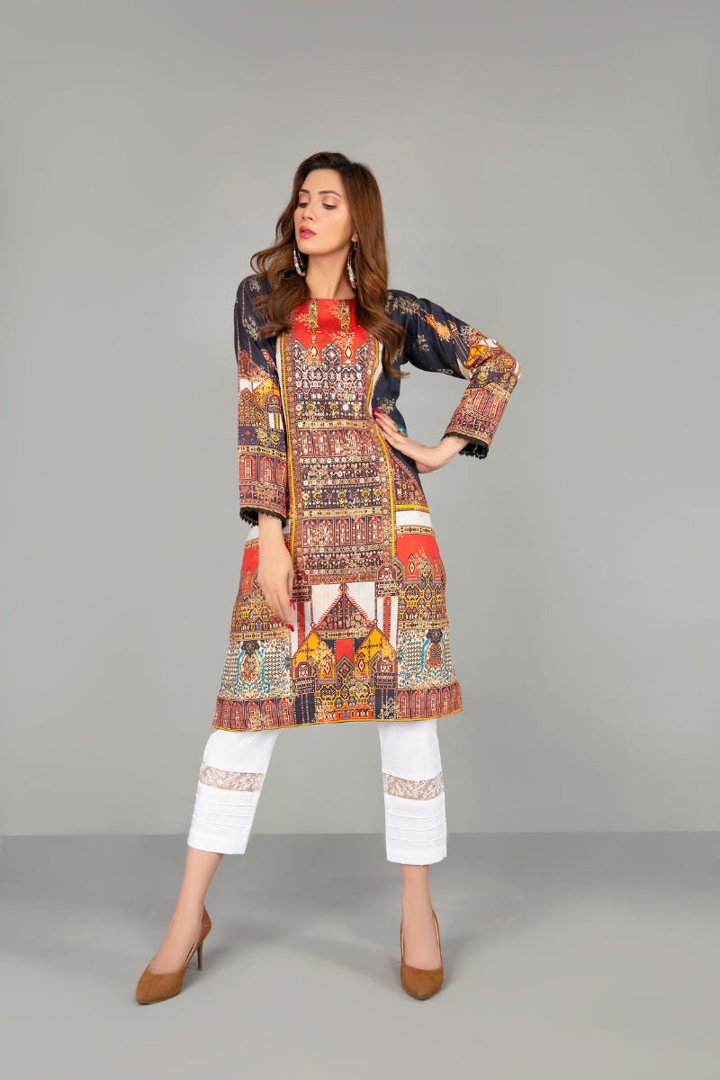 Jacquard Ready to Wear Handwork 2 Pcs Dress by Zaiwa 07