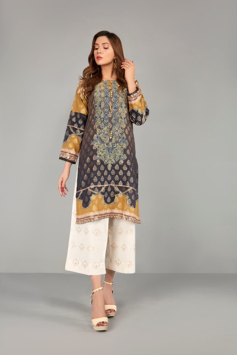 Jacquard Ready to Wear Handwork 2 Pcs Dress by Zaiwa 08