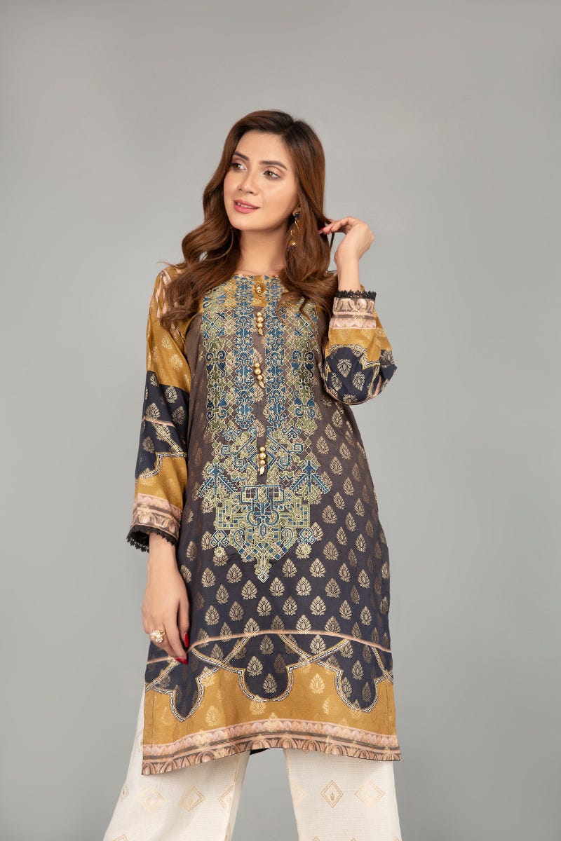Jacquard Ready to Wear Handwork 2 Pcs Dress by Zaiwa 08